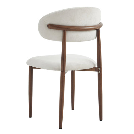 Upholstered Dining Chairs Set of 2 with Curved Back