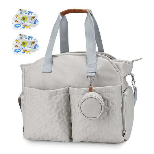 Breast Pump Bag Diaper Tote Bag with Detachable Shoulder Strap Side Pocket Free Baby Bibs Compatible with Spectra S1 S2 Medela