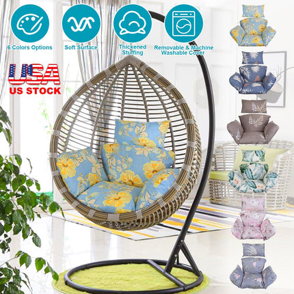 Egg Chair Cushion with Headrest - Thick Padded Swing Seat