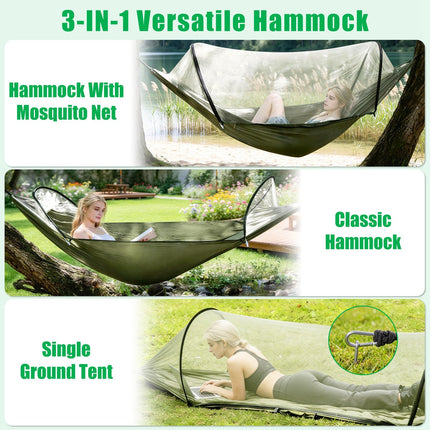 Camping Hammock with Mosquito Net 3-in-1 Portable 440lbs