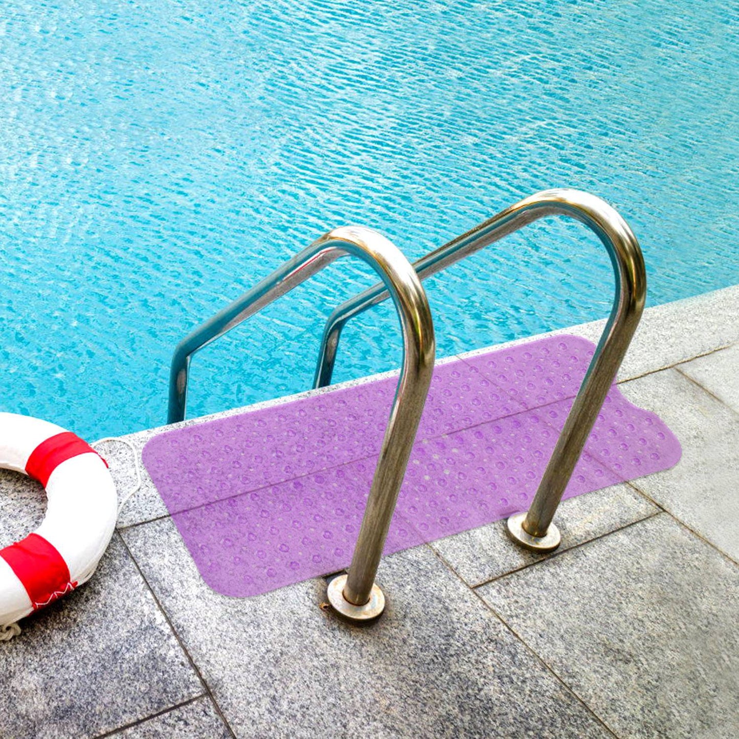 Bath Tub Mat Non-Slip Shower Mat BPA-Free Massage Anti-Bacterial with Suction Cups Washable for Bathroom Kitchen Pool