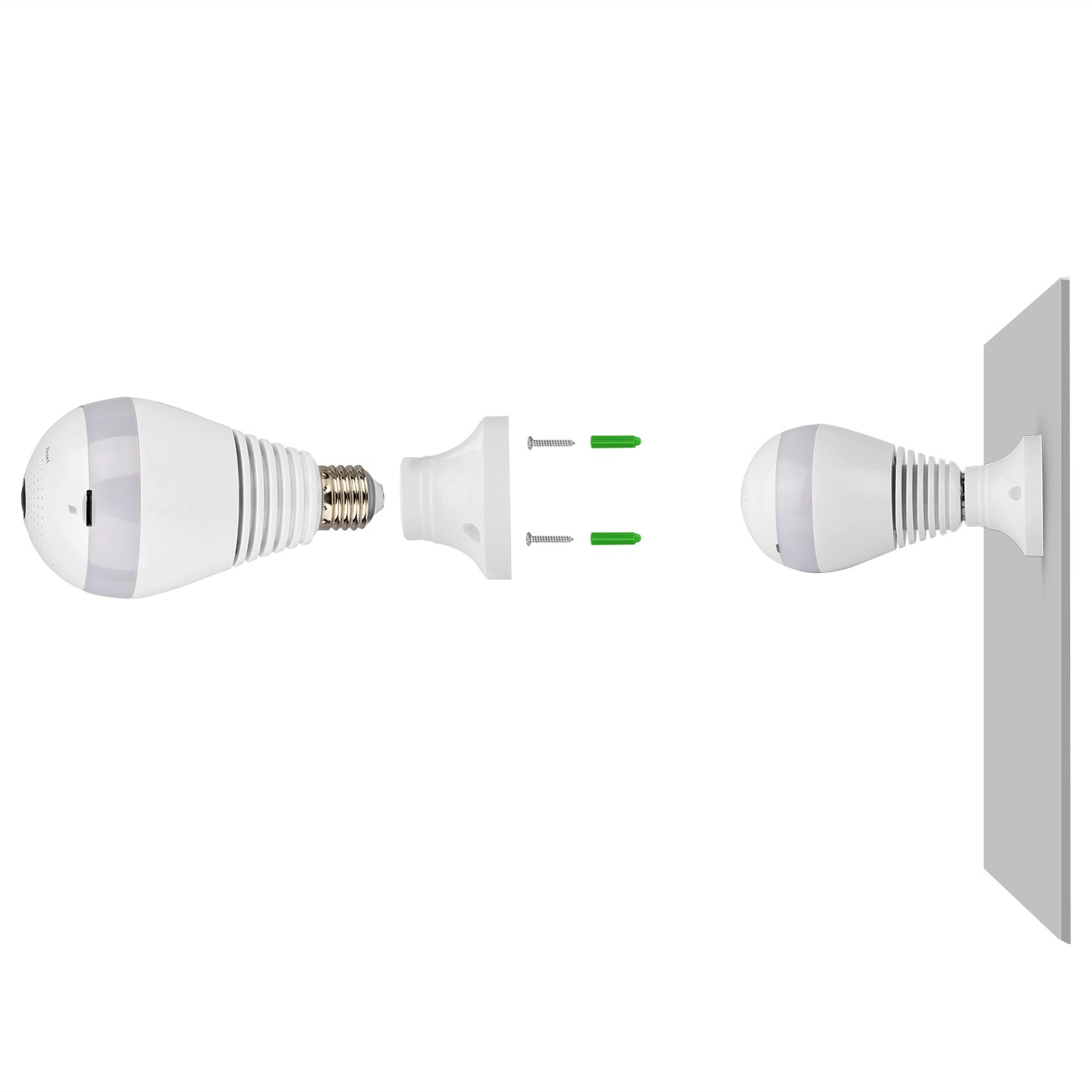 WiFi Light Bulb Camera 960P Security Camera 360¡ Fisheye Lens Panoramic Motion Detection IR Night Vision