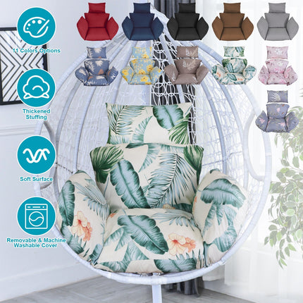 Egg Chair Cushion with Headrest - Thick Padded Swing Seat
