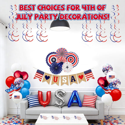 4th of July Decorations Set - 57 Piece Patriotic Party Kit