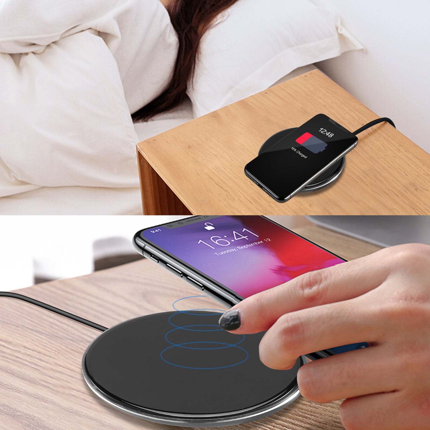 Wireless Charger Qi-Certified Ultra-Slim 5W Charging Pad for iPhone XS MAX/XR/XS/X/ 8/8 Plus/ Galaxy S10 /S9 /S8 +/ S7 /Blackberry
