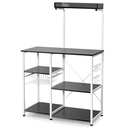 4 Tier Vintage Kitchen Baker's Rack Utility Microwave Stand-Coffee