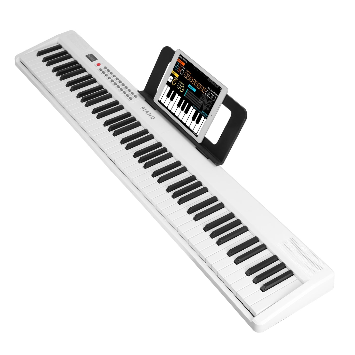 Folding Piano Keyboard 88 Keys Foldable Full Size Semi Weighted Piano Digital ElectronicÊPiano with LCD Screen Carry Bag Mic Sheet Music Stand Sticker
