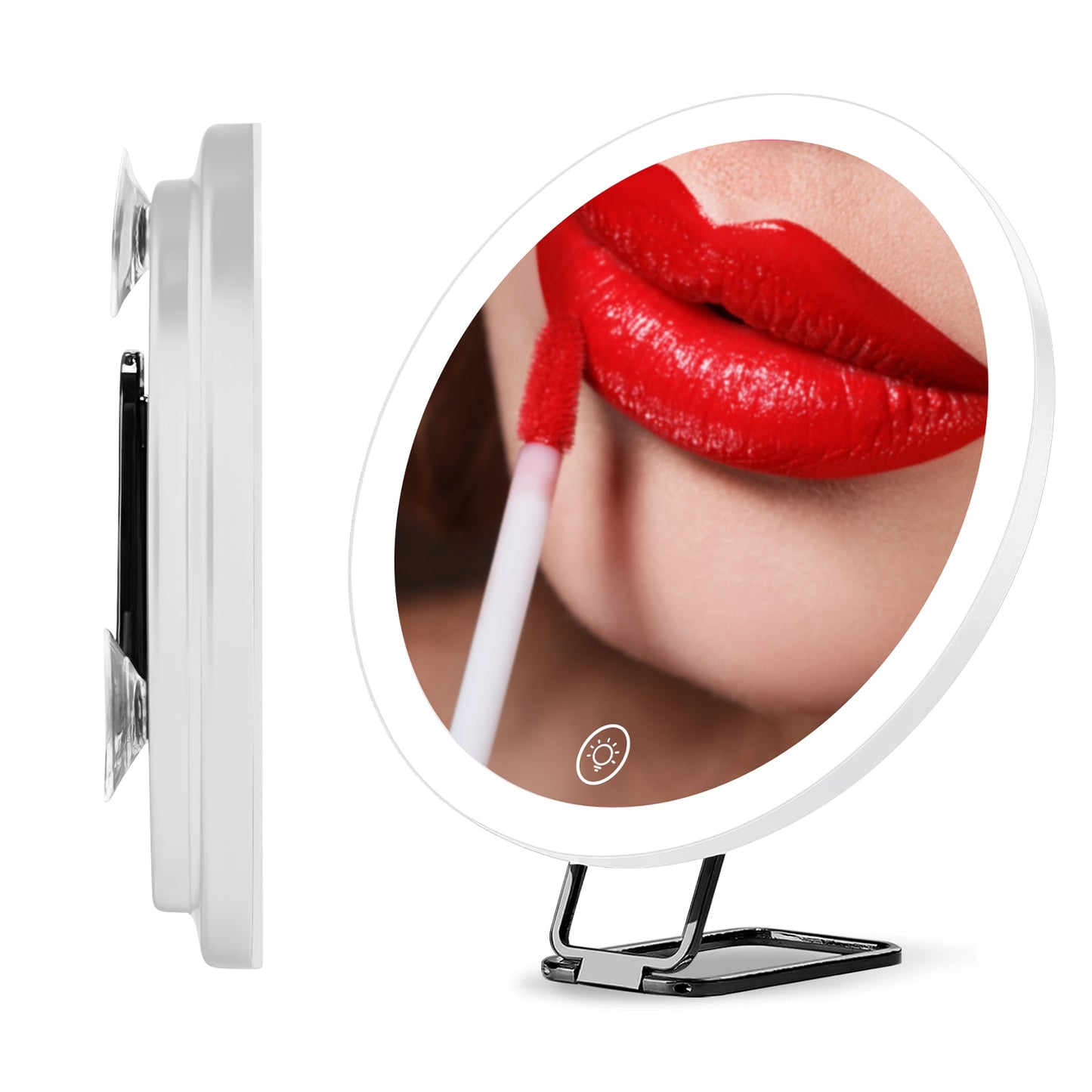 30X Magnifying Mirror With Light 3 Colors Dimmable Brightness Included Tweezer Scissor Travel Magnifying Makeup Mirror with Suction Cup 360¡ Adjusta