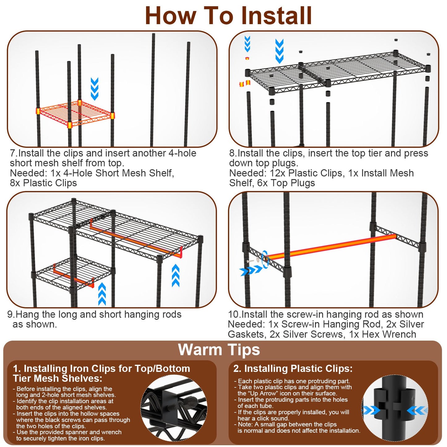 4-Tier Heavy-Duty Clothing Rack – Wheeled Steel Wardrobe Organizer