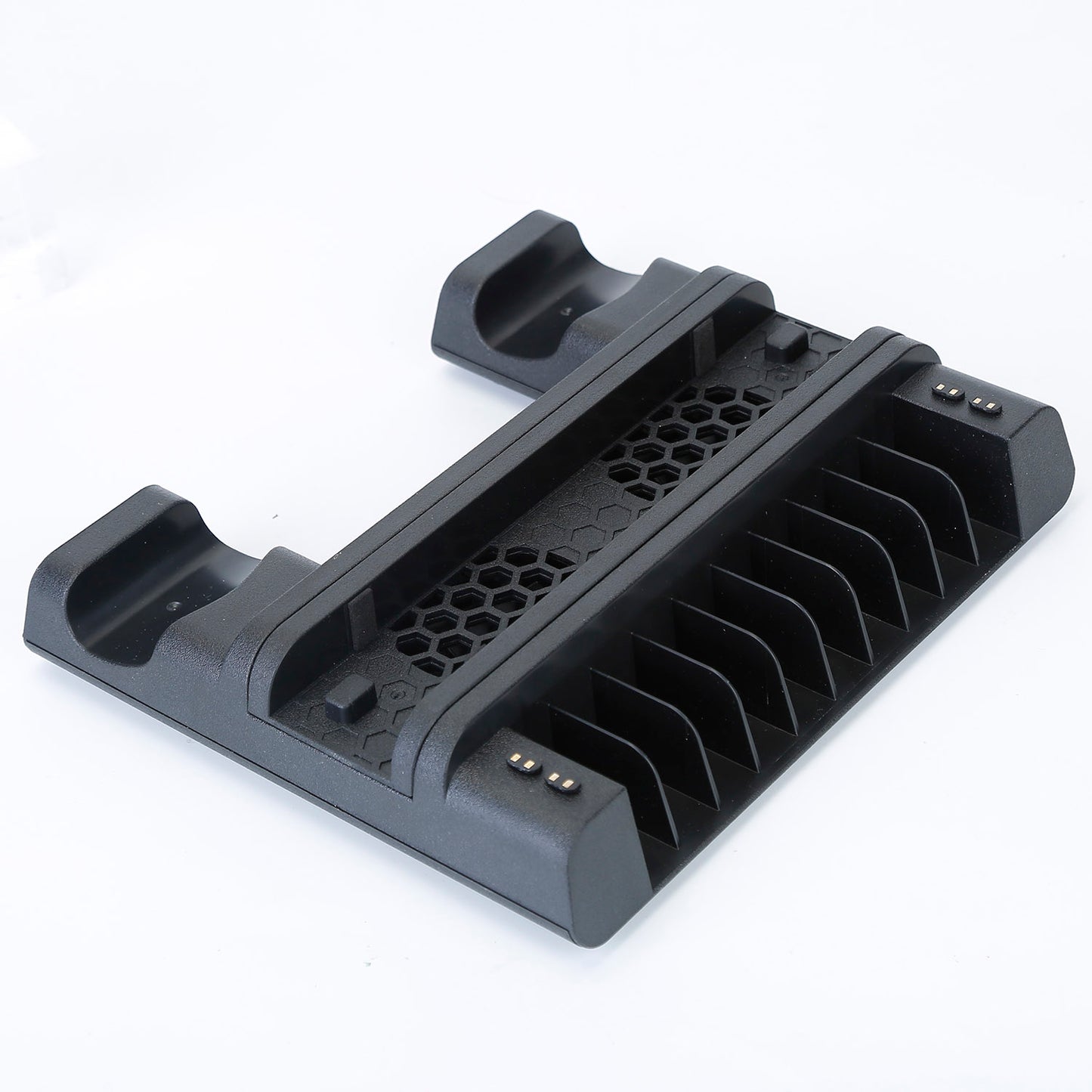 Cooling Station Vertical Stand Dual Controller Charging Dock Fit For Play Station 4/PS4 Slim/PS4 Pro with Dual Fans LED Indicators 10Pcs Game Disk Sto