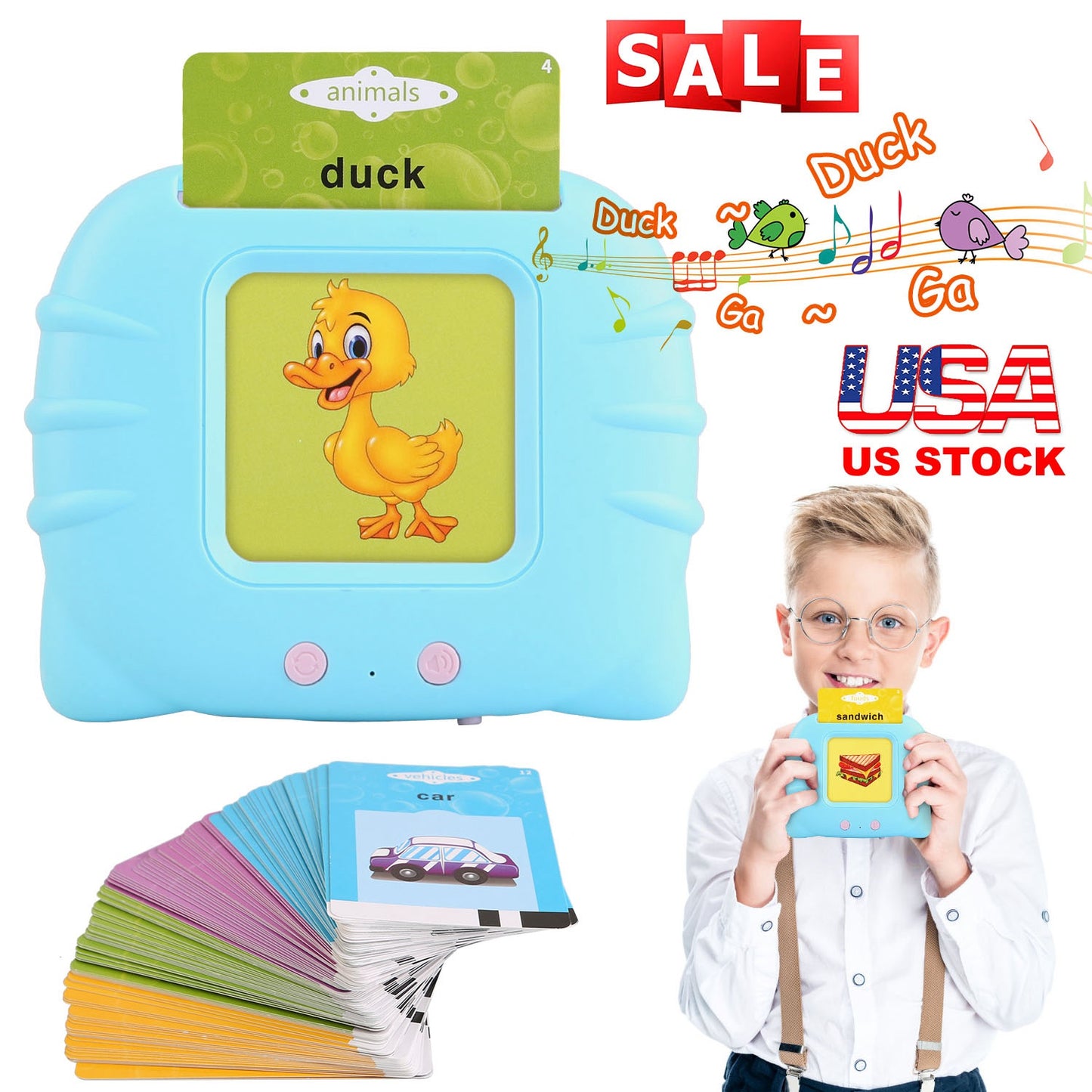 224 Words Kid Flash Talking Cards 112 Card Electronic Cognitive Audio Toddler Reading Machine Animal Shape Color Repeated Learning Cards English For C