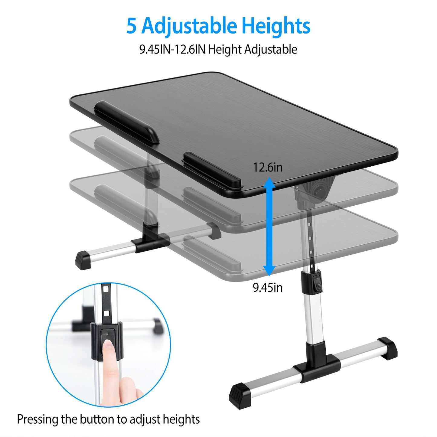 Foldable Laptop Stand Height Angle Adjust Notebook Bed Desk Breakfast Reading Table For Sofa Couch Floor Dormitory
