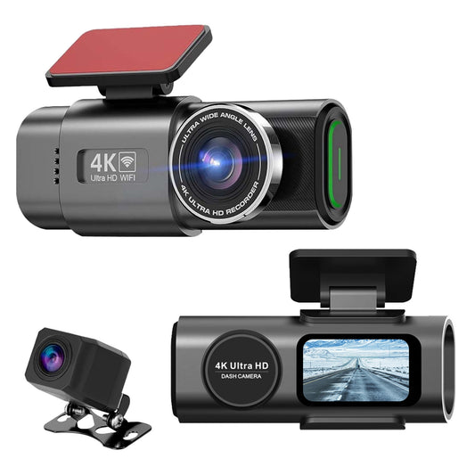 4K/1080P Dual Chanel Car Dash Cam 2.4GHz WiFi Car Camera Mini Driving Recorder with 140¡ Wide Angle APP Control Night Vision G-sensor Loop Recording