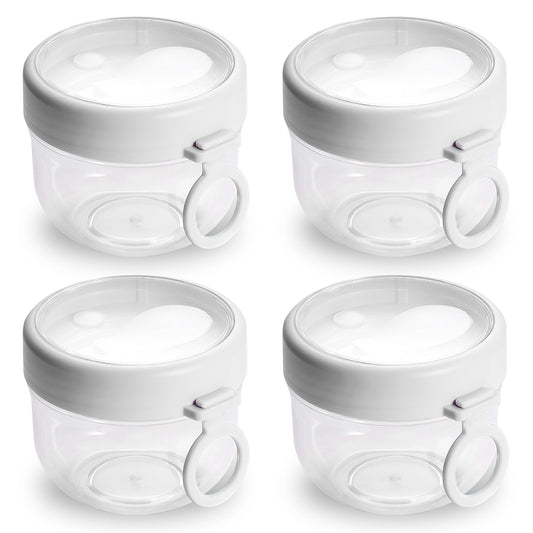 4Pcs Overnight Oats Containers with Lids and Folding Spoons 20OZ Portable Leak-proof Oats Jar For Milk Vegetable and Fruit Salad Yogurt Breakfast Cere