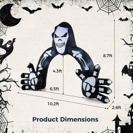 Halloween Inflatable Grim Reaper Archway with Stakes and Water Bags