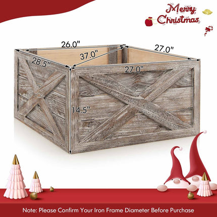 28.5 Inch Wooden Tree Collar Box for Indoor/Outdoor Use