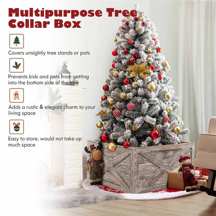 28.5 Inch Wooden Tree Collar Box for Indoor/Outdoor Use