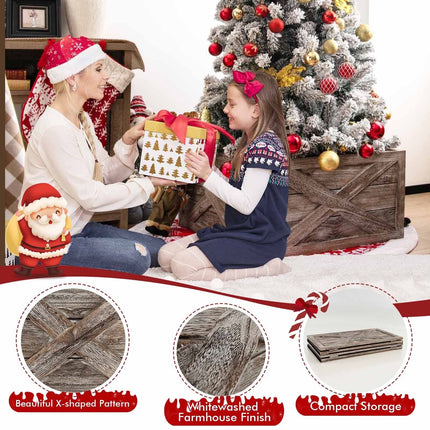 28.5 Inch Wooden Tree Collar Box for Indoor/Outdoor Use