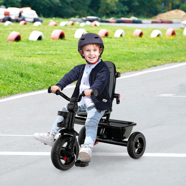 4-in-1 Baby Tricycle Toddler Trike with Convertible Seat