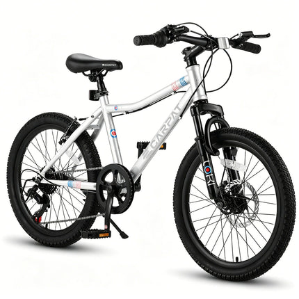 20 Inch Kids Mountain Bike, 7-Speed with Front Suspension