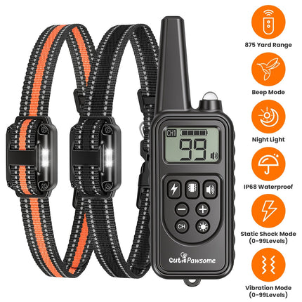 Remote Dog Training Collar with 4 Modes & 875 Yard Range