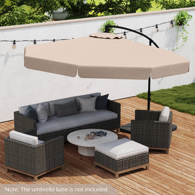 10 Feet Patio Cantilever Umbrella with Cover Tilt Adjustment and Ruffled Edge