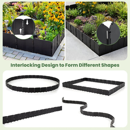 Garden Edging Borders 70-Piece Interlocking No-Dig Set
