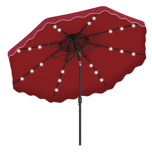 10 FT Solar LED Patio Umbrella for Deck and Pool