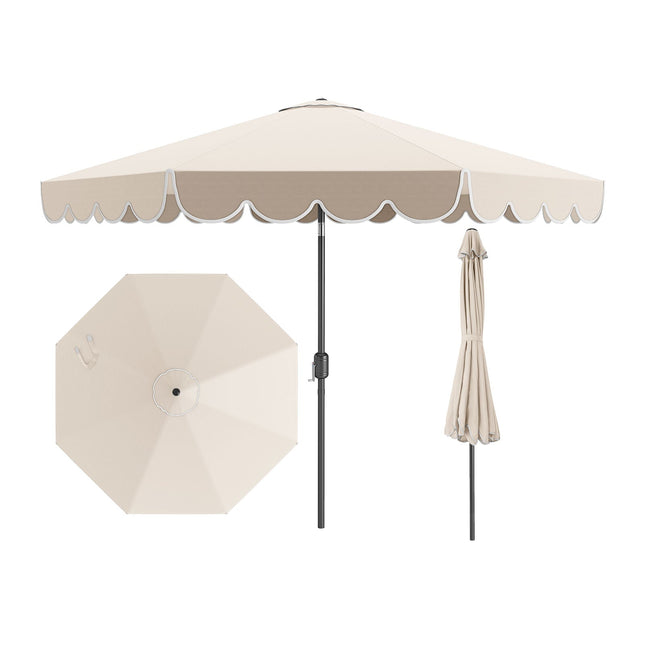 10 Feet Patio Umbrella Outdoor Market Umbrella with Crank Tilt Adjustment