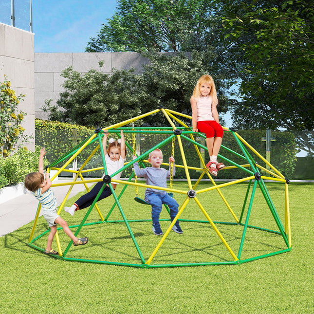 10 Feet Dome Climber with Swing and 800 Lbs Load Capacity