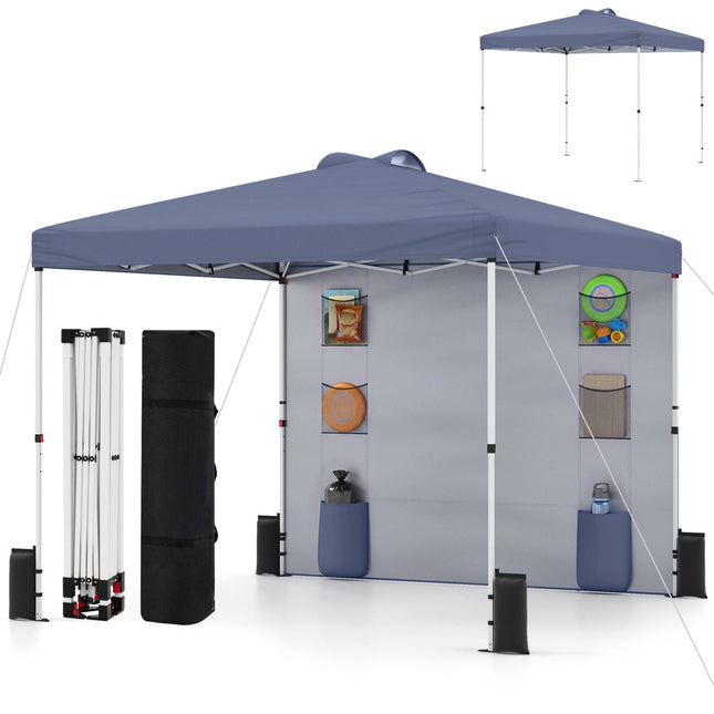 10 x 10 FT Pop up Canopy Tent with Sidewall 6 Pockets Instant Setup Commercial Gazebo
