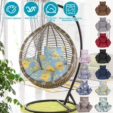 Egg Chair Cushion with Headrest - Thick Padded Swing Seat