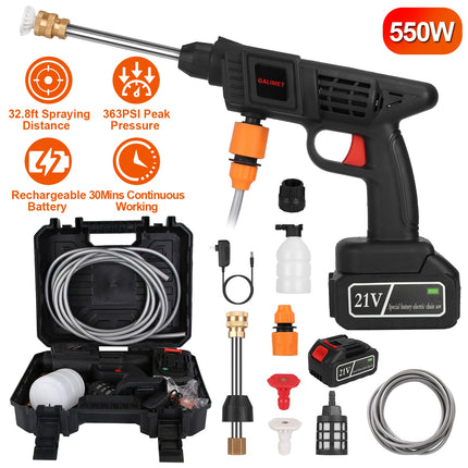Cordless Pressure Washer Portable Electric Power Washer High Pressure Water Sprayer 363PSI Car Washer Cleaner with 12000mAh 21V Rechargeable Battery a