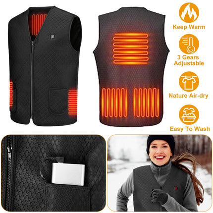 USB Heated Vest with 5 Heating Zones - 3 Temperature Settings