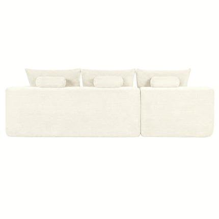 Cloud L-Shaped Corduroy Sectional Sofa with Chaise Lounge