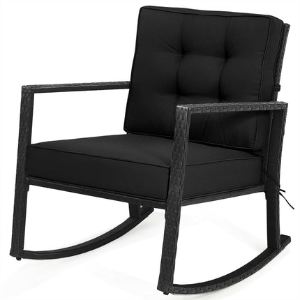 Patio Rattan Rocker Outdoor Glider Rocking Chair Cushion Lawn