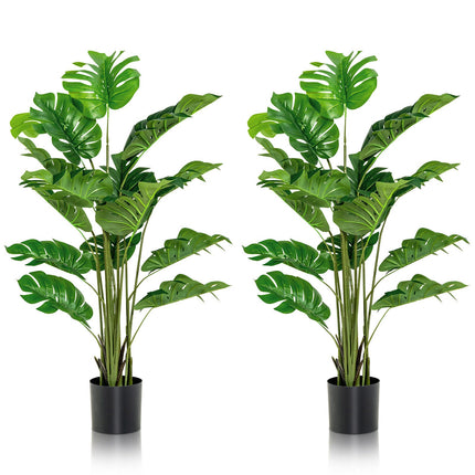 2 Pieces 5 Feet Artificial Monstera Tree Set