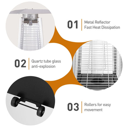 48,000 BTU Pyramid Patio Heater with Quartz Glass Tube