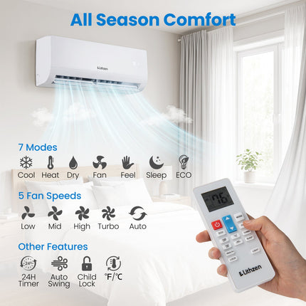 12000 BTU Mini Split Air Conditioner & Heater with WiFi