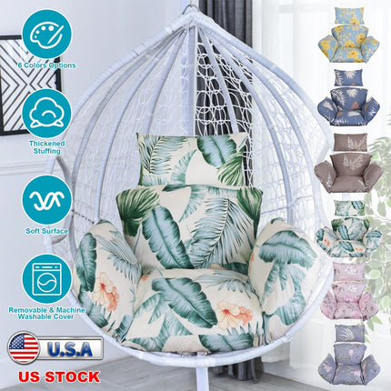 Egg Chair Cushion with Headrest - Thick Padded Swing Seat