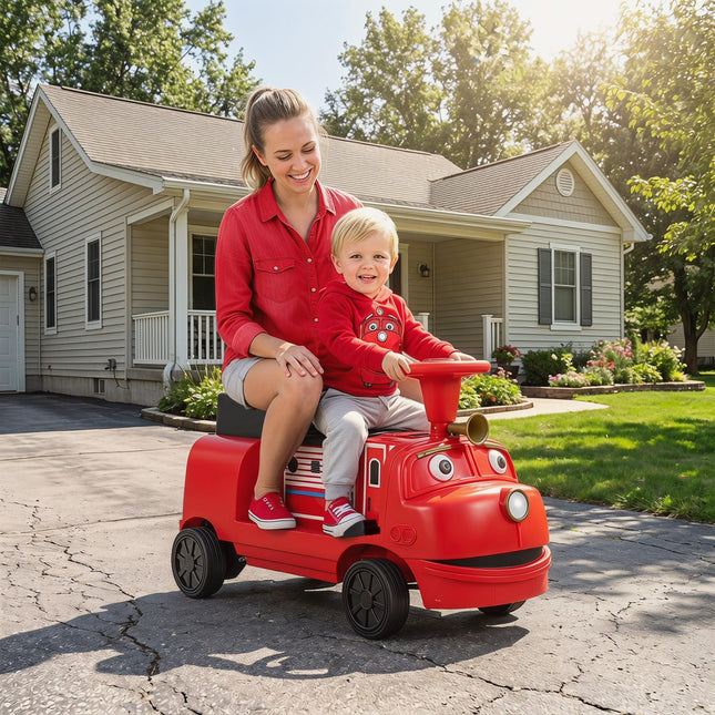 12V Kids Ride-On Train with Adjustable Seat & Music