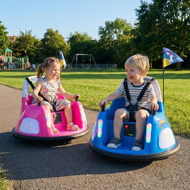 12V Kids Ride On Bumper Car with Remote Control and Flashing Lights