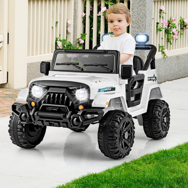 12V Kids Ride on Truck Car with Remote Control Threaded Wheels and 3 Speeds