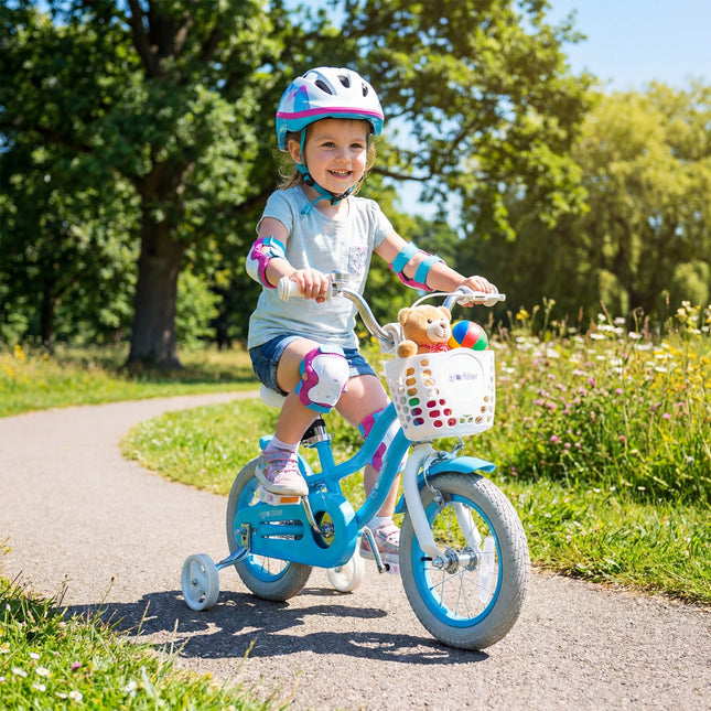 Kids Bike 12 Inch with Training Wheels and Adjustable Seat