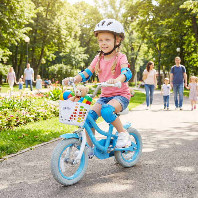 Kids Bike 12 Inch with Training Wheels and Adjustable Seat