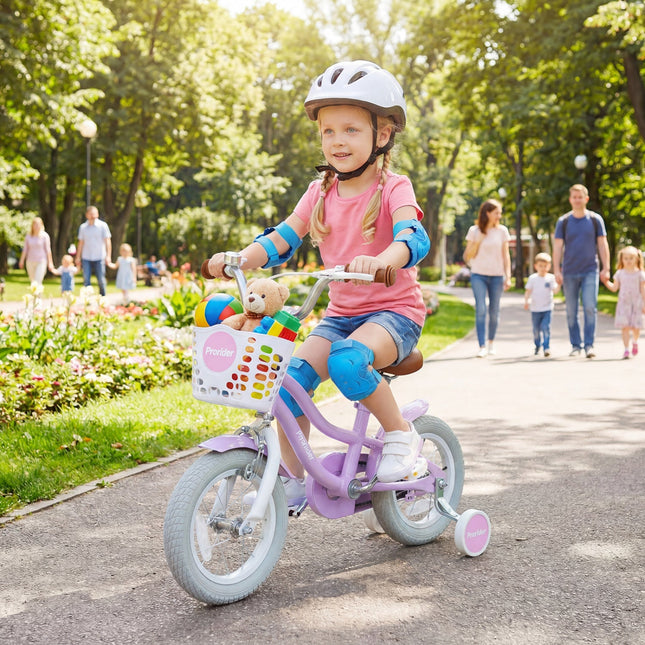 Kids Bike 12 Inch with Training Wheels and Storage Basket