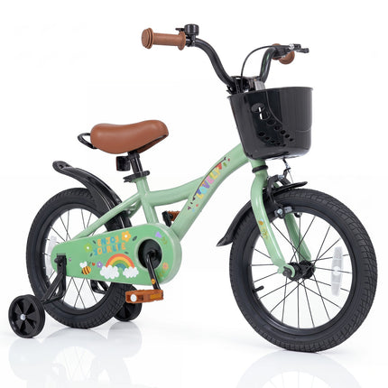Girls Bike 16 Inch with Training Wheels and Basket