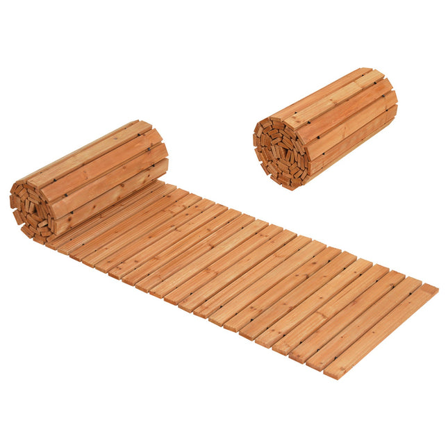 12 FT Wooden Garden Pathway 22 Inches Wide Outdoor Roll out Straight Walkway