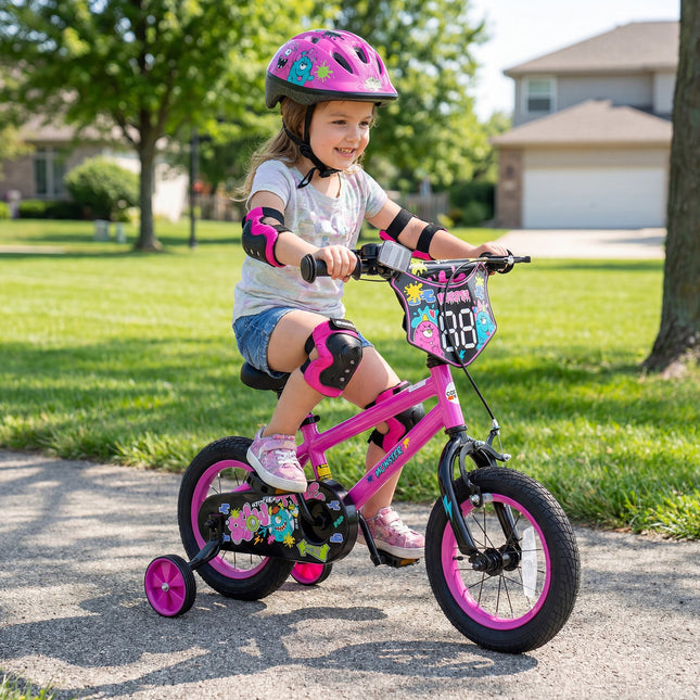 Kids Bike with Training Wheels 12-18 Inch Pink