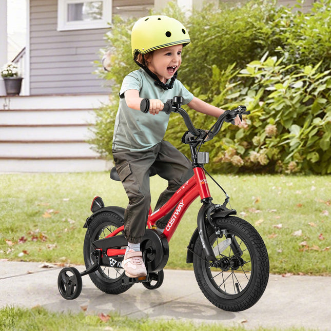 14 Inch Kids Bike Adjustable Bicycle with Reflectors and Bell for 3-5 Years Old